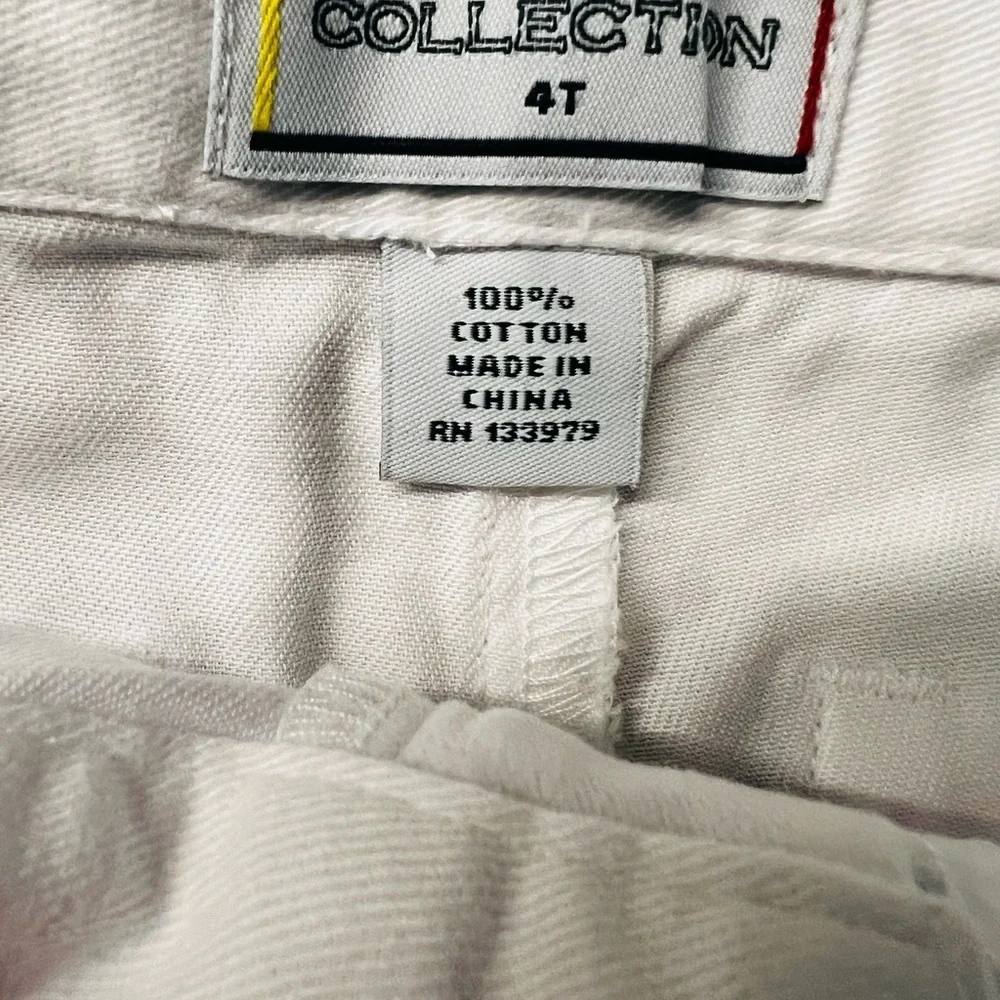 Masters Collection White Cotton Shorts with Pink Accents & Masters Logo SZ 4T